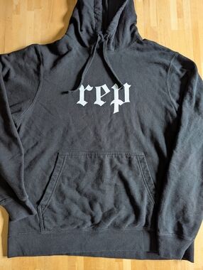 Black Hoodie with White "rep" Graphic Taylor Swift Hoodie from Etsy
